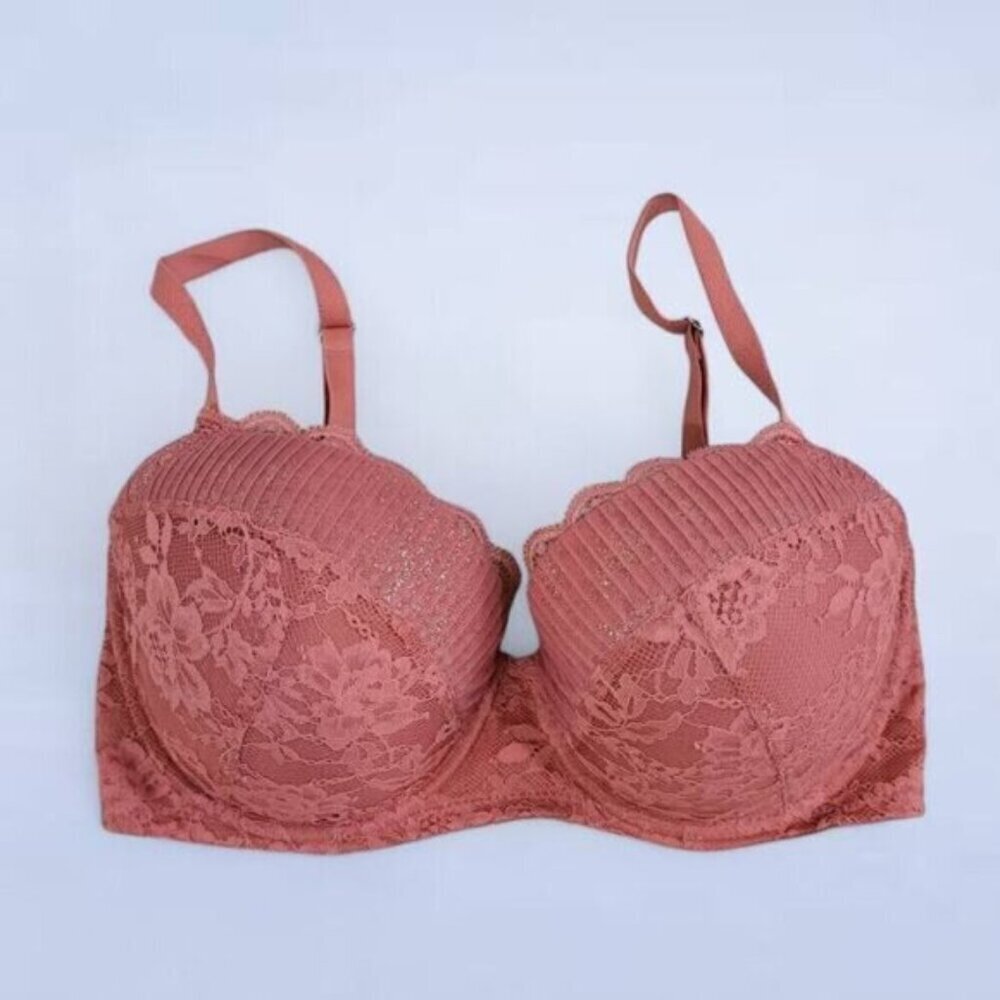 Victoria's Secret Dream Angel Lined Demi Dust Rose Lace Bra - Size 32DDD